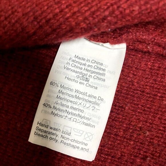 Madewell Ryder Maroon Knit Alpaca Duster Cardigan S Merino Wool Chunky Plush - Picture 7 of 7